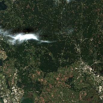 Sentinel-2 satellite image of the area on 9 Oct 2026, the day before this event